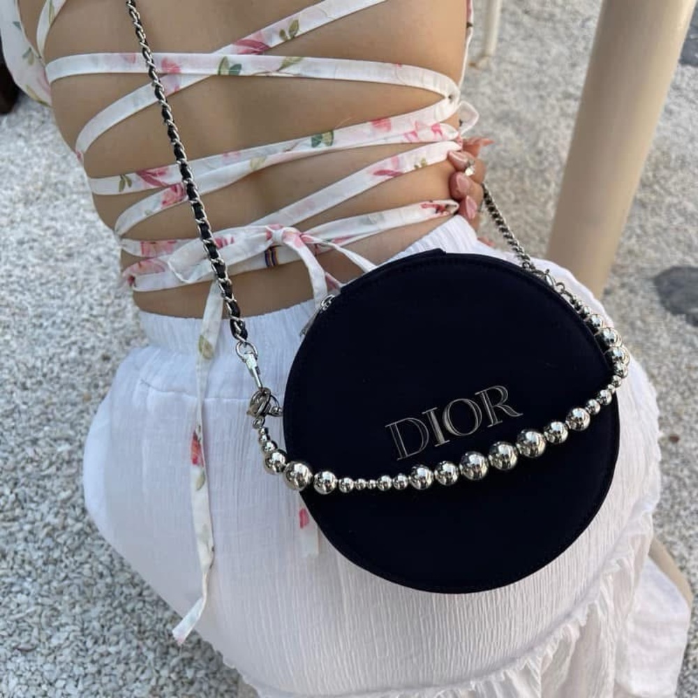 Dior Navy Blue Round Crossbody Bag